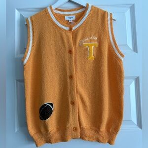 Anniewear Orange and White Tennessee Volunteers Gameday Sweater Vest